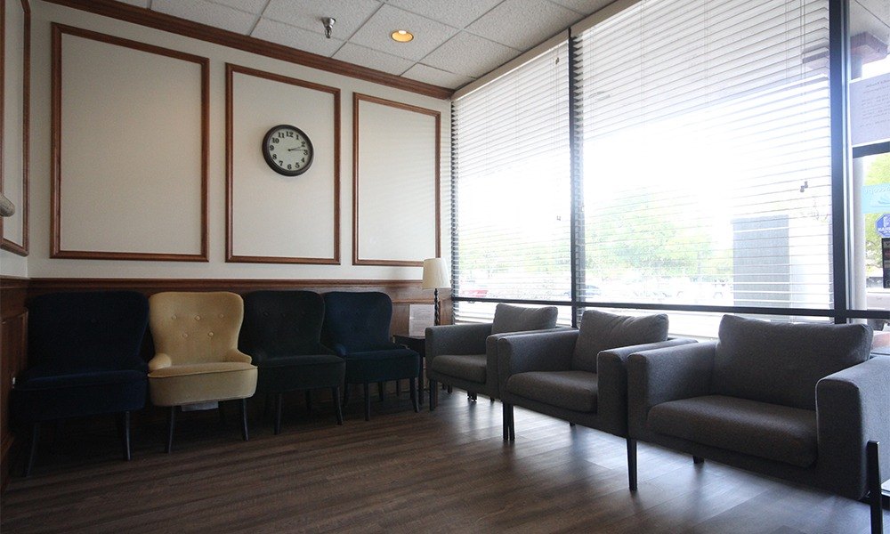 Cozy seating in waiting room
